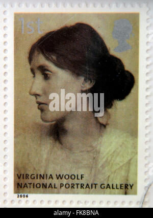 UNITED KINGDOM - CIRCA 2006: A stamp printed in Great Britain dedicated to the national portrait gallery, shows Virginia Woolf Stock Photo