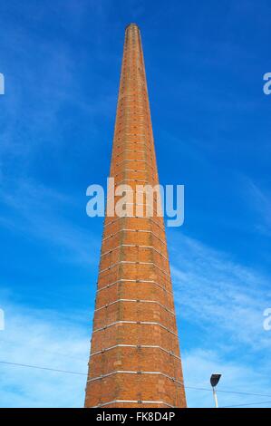 Dixon's Chimney. 290 feet tall former textile mill chimney stack. Shaddon Mill, Junction Street, Carlisle, Cumbria, England, UK. Stock Photo