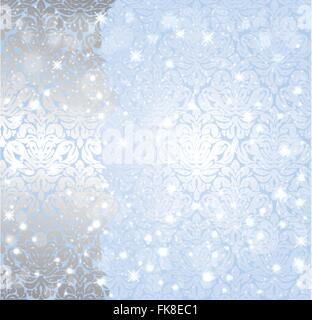 Shiny blue christmas winter Snowflake vintage invitation background design Stock Vector