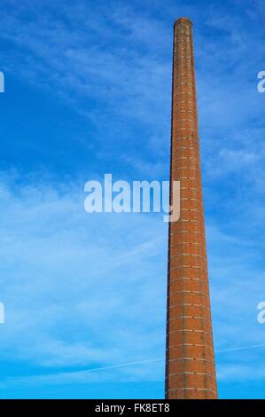 Dixon's Chimney. 290 feet tall former textile mill chimney stack. Shaddon Mill, Junction Street, Carlisle, Cumbria, England, UK. Stock Photo