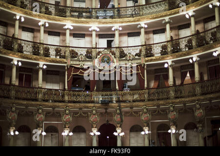 Inside view of the Teatro Amazonas - built in 1896 during the Rubber Cycle Stock Photo