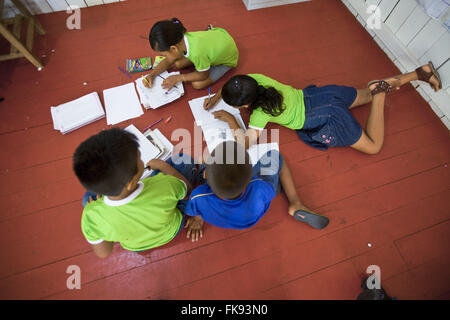 Students of the Municipal Elementary School Teacher Santa Therese of Jesus Stock Photo