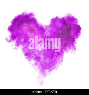 heart made of black powder explosion isolated Stock Photo