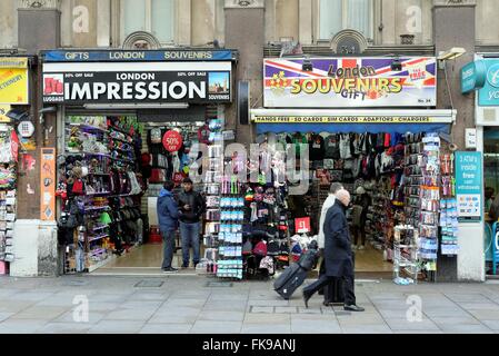 Souvenir and gift shops in the west end of London Stock Photo