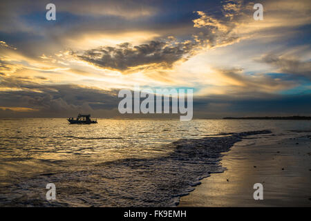 Beautiful sunset in Atlantic ocean Stock Photo