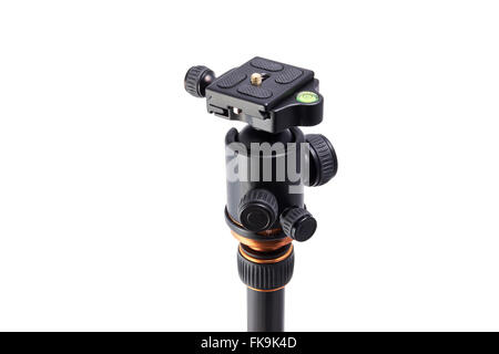 swiss system ball head with libelle on a tripod made of carbon fiber Stock Photo