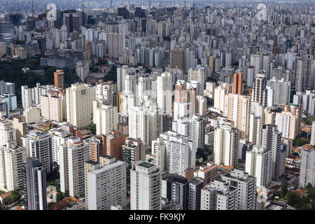 Aerial view of buildings in the region of Paulista Avenue Stock Photo