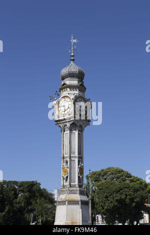 Tower clock in Praca Siqueira Campos in the historical city center Stock Photo