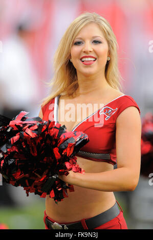 Tampa, FL, USA. 25th Sep, 2011. A Tampa Bay Buccaneers cheerleader performs during the Bucs game against the Atlanta Falcons at Raymond James Stadium on Sept. 25, 2011 in Tampa, FL. © Scott A. Miller/ZUMA Wire/Alamy Live News Stock Photo