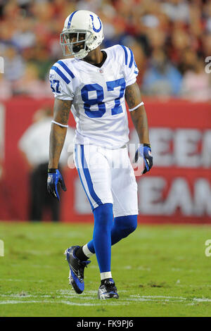 Tampa, Fla, USA. 3rd Oct, 2011. Indianapolis Colts wide receiver Reggie Wayne (87) during the Colts 27-17 loss to the Tampa Bay Buccaneers at Raymond James Stadium on Oct. 3, 2011 in Tampa, Florida. ZUMA PRESS/Scott A. Miller © Scott A. Miller/ZUMA Wire/Alamy Live News Stock Photo
