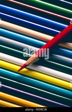 Close-up of colorful drawing pencils Stock Photo