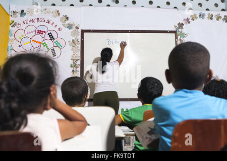 Teacher and students in the classroom Municipal School Fernando Sales in the countryside Stock Photo