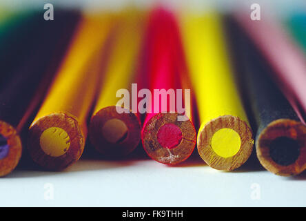 Close-up of colorful drawing pencils Stock Photo