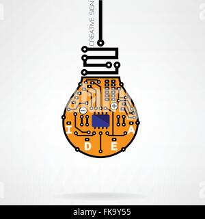Creative light bulb idea concept template ,light bulb circuit symbol ,design for poster flyer cover brochure,work flow layout,we Stock Vector