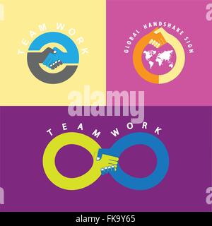 Handshake abstract sign.Partnership symbol . Business creative concept.vector illustration contains gradient mesh, Stock Vector