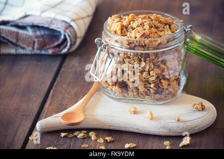 Granola in a jar Stock Photo