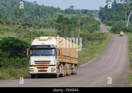 Cuiaba Santarem highway BR-163 - without signaling soil Stock Photo