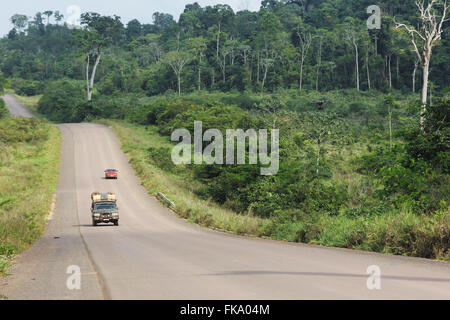 Drone with camera in Cuiaba Santarem highway BR-163 Stock Photo