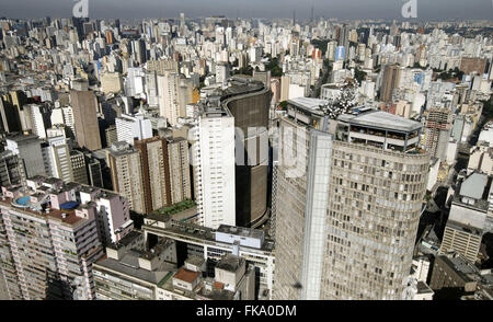 Aerial view of the city of Sao Paulo - Edificio Italia Stock Photo