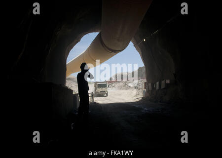 Inside the Tunnel under the Cuncas I saw Braga - Sao Francisco river transposition Stock Photo