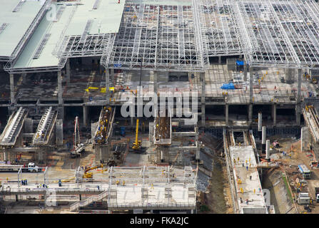 Aerial view of the expansion of the Sao Paulo / Guarulhos International Airport Stock Photo