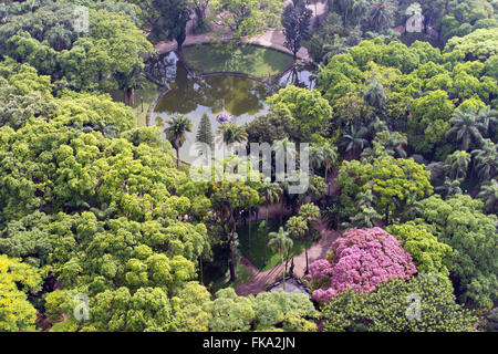 Aerial view of the garden of Parque da Luz - Bom Retiro neighborhood - downtown Stock Photo