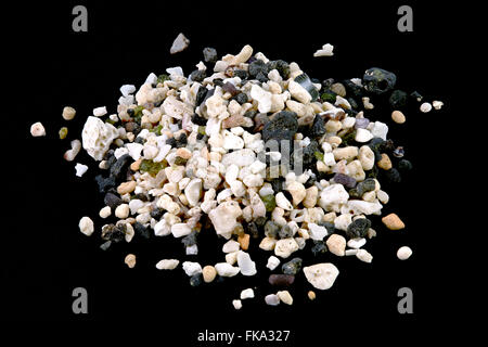 Sand that is mostly a mixture of coral and basalt with some olivine, South Point, Island of Hawaii Stock Photo