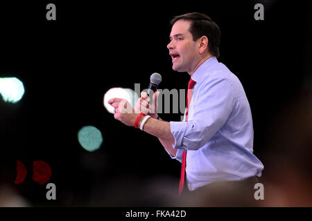 Sanford, Florida, USA. 7th Mar, 2016. Republican presidential candidate Senator Marco Rubio (R-Florida) during a rally on March 7, 2016 in Sanford, Florida.Scott A. Miller/ZUMA Press Credit:  Scott A. Miller/ZUMA Wire/Alamy Live News Stock Photo