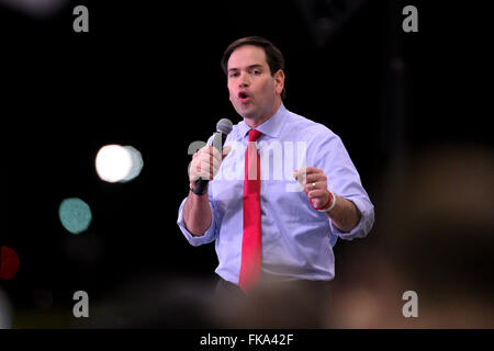 Sanford, Florida, USA. 7th Mar, 2016. Republican presidential candidate Senator Marco Rubio (R-Florida) during a rally on March 7, 2016 in Sanford, Florida.Scott A. Miller/ZUMA Press Credit:  Scott A. Miller/ZUMA Wire/Alamy Live News Stock Photo