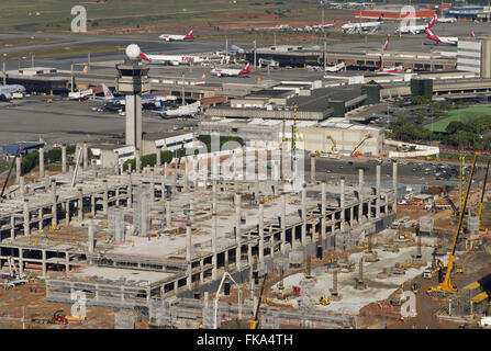 Magnification of the Sao Paulo / Guarulhos International Airport Stock Photo