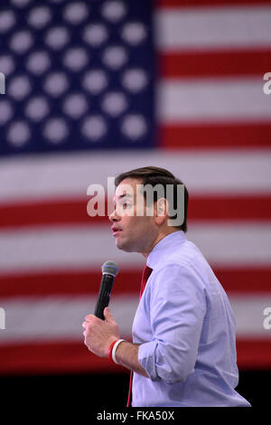 Sanford, Florida, USA. 7th Mar, 2016. Republican presidential candidate Senator Marco Rubio (R-Florida) during a rally on March 7, 2016 in Sanford, Florida.Scott A. Miller/ZUMA Press Credit:  Scott A. Miller/ZUMA Wire/Alamy Live News Stock Photo