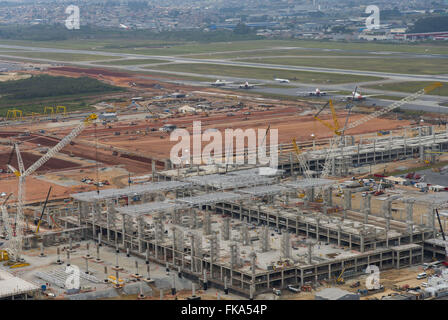 Magnification of the Sao Paulo / Guarulhos International Airport Stock Photo