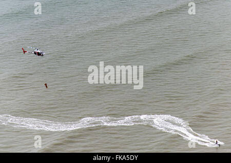 Rescue swimmer in Praia Grande Stock Photo