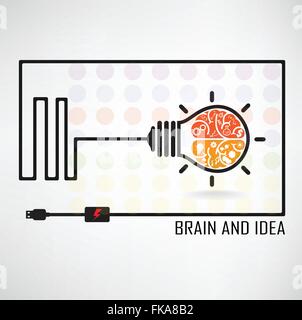 Creative brain Idea concept background design for poster flyer cover brochure ,business dea ,abstract background.vector illustra Stock Vector