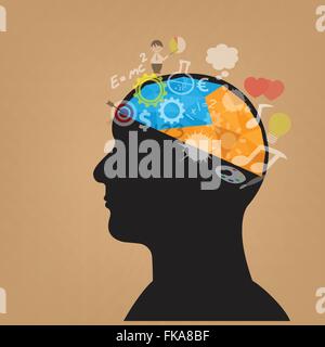 Creative silhouette head background design for poster flyer cover brochure ,business Idea.vector illustration Stock Vector