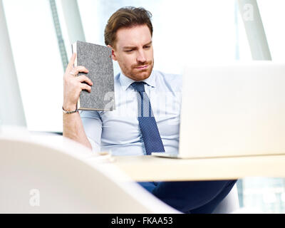 corporate person working thinking in office Stock Photo