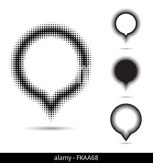 Set of abstract halftone design elements. Vector illustration Stock Vector