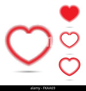Set of abstract halftone design elements. Vector illustration Stock Vector