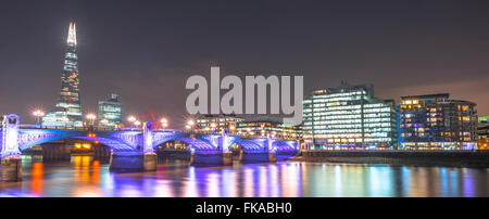 The shard at night in London Stock Photo