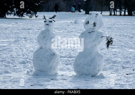 Snowman in South park, Sofia, Bulgaria, Europe Stock Photo