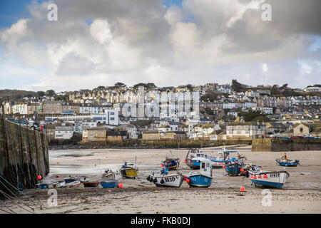 General view of St Ives in Cornwall on a spring morning. Stock Photo