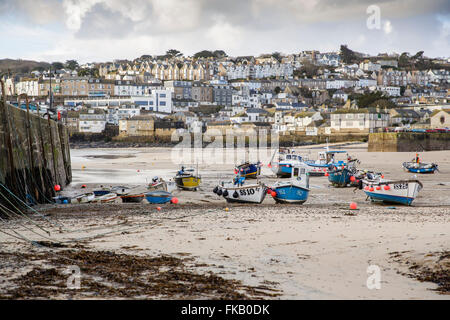 General view of St Ives in Cornwall on a spring morning. Stock Photo