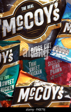 Packets of McCoy's ridge cut crisps Stock Photo