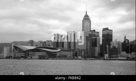 hong kong skyline across victoria harbour viewed from kowloon Stock Photo