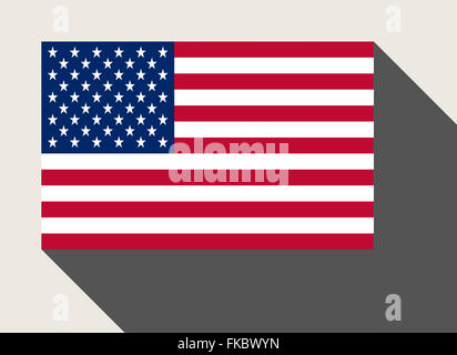 United States of America flag in flat web design style. Stock Photo