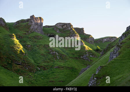 Winnats Pass near Castleton in the Peak District, Derbyshire. Stock Photo