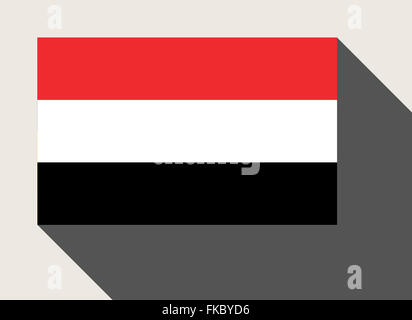 Yemen flag in flat web design style. Stock Photo