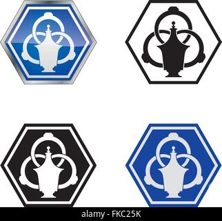 Traditional Goldsmith's Guild Vector Symbol, four variations Stock Vector