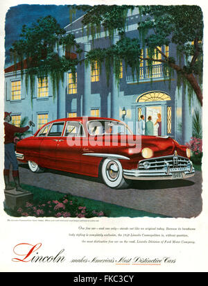 1940s USA Lincoln Magazine Advert Stock Photo