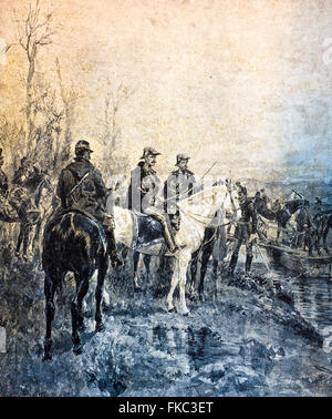 Italian Risorgimento - King Carlo Alberto di Sardegna  the Passage Ticino March 29, 1848 Stock Photo